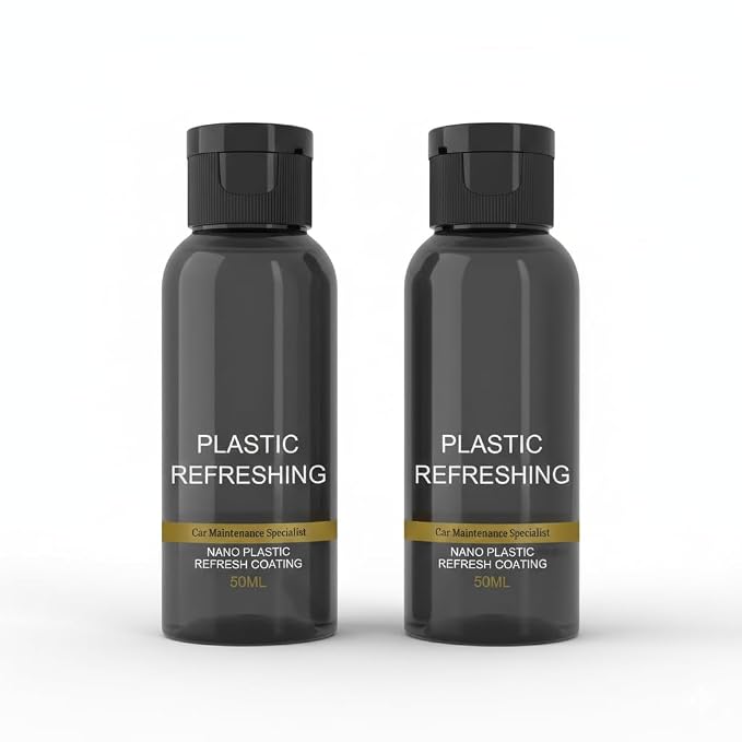 🚘 OHOE Ultimate Plastic Restorer & Refresher | Restores Original Shine for Car & Bike Dashboard, Bumper & Trim ✨ (50ml, Pack of 2)