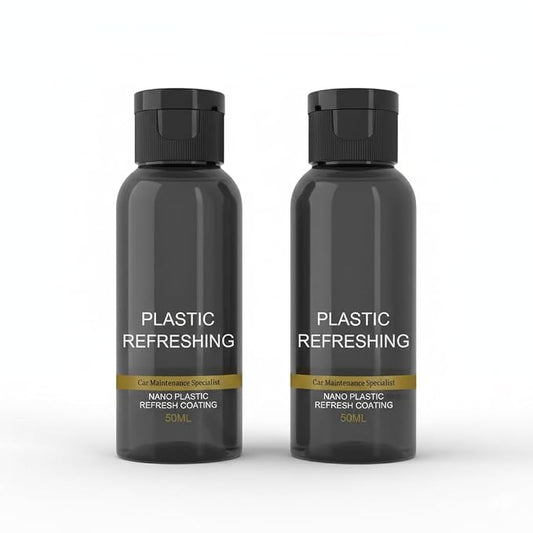 🚘 OHOE Ultimate Plastic Restorer & Refresher | Restores Original Shine for Car & Bike Dashboard, Bumper & Trim ✨ (50ml, Pack of 2)