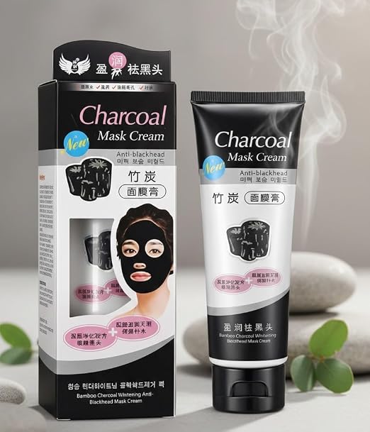 ✨ Ultimate Blackhead Remover! Charcoal Mask Cream Combo 🖤 Deep Clean Pores & Detoxify 🌿 | Saver Pack of 2 🎁