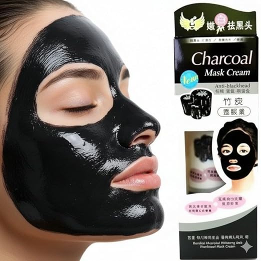 ✨ Ultimate Blackhead Remover! Charcoal Mask Cream Combo 🖤 Deep Clean Pores & Detoxify 🌿 | Saver Pack of 2 🎁
