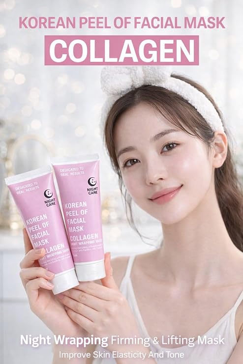✨ Glass Skin Secret! Korean Night Wrapping Peel-Off Mask (90ml) | Hydrating & Glowing Overnight Spa Treatment 🌙💧 (Pack of 1)