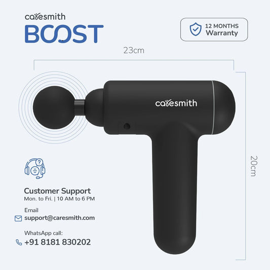 ✨ Caresmith CS356 Charge Boost Deep Tissue Massage Gun | Advanced Pain Relief Machine (Jet Black) ⚡